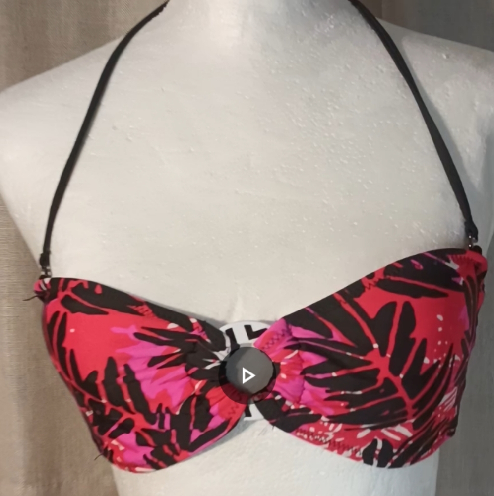 med exhilaration bikini top strapless 4 strings on sides connects back